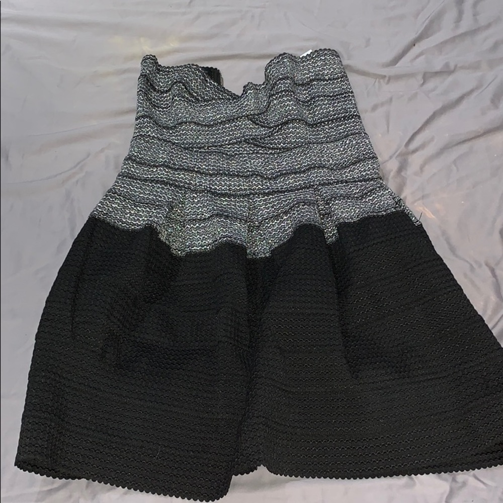 Silver and black mini dress